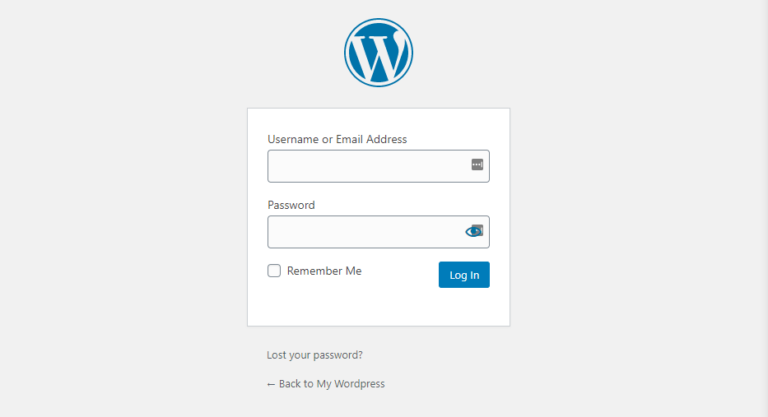 La page de connexion WordPress.