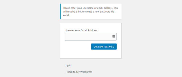 Récupération de votre mot de passe WordPress.